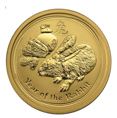 Goldmünze Jahr des Hasen 1/4 Unze 2011